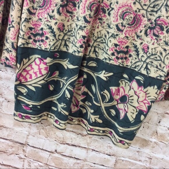 Chaser Tapestry Floral Bell Mini Dress Medium M Floral Bell Sleeves - Picture 8 of 10